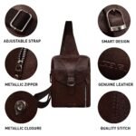 ABYS Genuine Leather Dark Tan Passport & Mobile Pouch | Stylish Travel Waist Bag for Men & Women | Crossbody Neck Pouch | Multiple Passport Holder(I1151IB) - Image 8