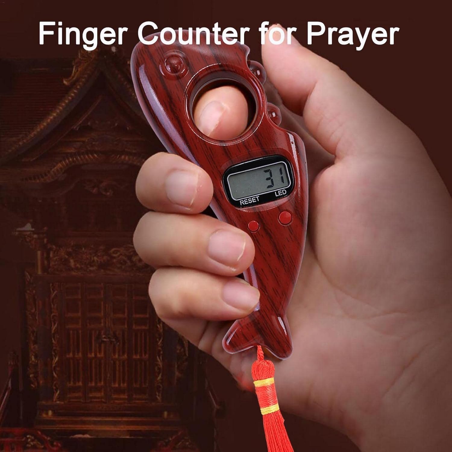 Digital Finger Tasbeeh Counter for Prayer, Electronic Tally Counter for Hindu Mala Mantra Jap and Muslim Tasbih, Portable Rosary Clicker for Cricket Umpire and Stock Counting, Multi-Color - Image 5