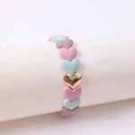 Heart Stretch Bracelet for Girls and Women - Colorful Pastel Heart-Shaped Beads - Stackable & Stretchable Elastic Jewelry - Cute Aesthetic Friendship Bracelet - Image 4