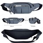 Waist Bag for Men Women Travel Handy Hiking Running Pouch with Zipper Adjustable Strap Pack for Documents Money Card Phone Earphone Lightweight Sport Belt Bag - Image 3