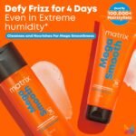 MATRIX Mega Smooth Shampoo and Conditioner Combo for Frizzy, Dry Unmanageable Hair | Defy Frizz for 4 Days | Used by 1 Lakh Hairstylists* | with Shea Butter and Amino Acid (200ml + 100ml) - Image 3