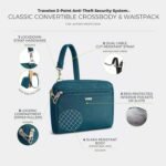 Travelon Women's Classic Convertible Crossbody and Waist Pack Cross Body Bag - Image 4