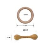 Wooden Teether Dumbler Baby Teether Chusni Soother With Wooden Teething Ring Nibbler Teething Toys For Babies., Infant - Image 3