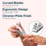Vega Large Nail Clipper 1 Piece for Men & Women | Stainless Steel Nail Trimmer for Fingernails & Toenails | Durable Nail Cutter with Anti-Slip Grip | Professional Manicure Pedicure Kit Tool, (LNC-01) - Image 8
