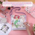 Mindsoft Color Your Own Crossbody Bag for Kids with 12 Markers DIY Doodle Messenger Bag with Adjustable Strap(Mermaid) - Image 4