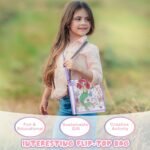 Mindsoft Color Your Own Crossbody Bag for Kids with 12 Markers DIY Doodle Messenger Bag with Adjustable Strap(Mermaid) - Image 5