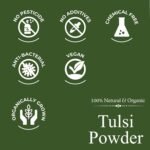 Khadi 100% Pure & Organic Tulsi Powder (Ocimum sanctum) – Natural Ayurvedic Powder for Clear Skin, Acne Control & Scalp Purification – 100g - Image 5
