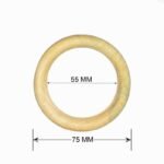 Wooden Teether Ring/Neem Wood Teeth Ring For Babies,Teethers Sacker/Soother Wood Rattle Nibbler Teething Toy Teeher Pack Of 2 Pc.,Infant - Image 3
