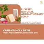 Skin Brightening Aromatherapy Soap | Rice Extract & Zeolite Clay with Basil & Geranium | For Pigmentation, Dark Spots & Acne | Natural Handmade Bathing Bar | SLS & Paraben Free (Pack of 1) - Image 3