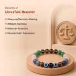 Tula (Libra) Rashi Bracelet | Smoky Quartz, Green Aventurine, Rose Quartz, Lapis Lazuli, Tiger’s Eye, Evil Eye | For Balance & Harmony | Stabilizes Decision Making | For Men & Women - Image 5