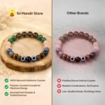 Tula (Libra) Rashi Bracelet | Smoky Quartz, Green Aventurine, Rose Quartz, Lapis Lazuli, Tiger’s Eye, Evil Eye | For Balance & Harmony | Stabilizes Decision Making | For Men & Women - Image 6