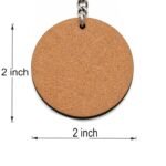 DIY Wooden Keychain Blanks Set of 20 with Stainless Steel Rings Precision Laser Cut Engineered Wood Key Chain Making Kit for Kids Teens Artists - Image 3