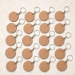 DIY Wooden Keychain Blanks Set of 20 with Stainless Steel Rings Precision Laser Cut Engineered Wood Key Chain Making Kit for Kids Teens Artists - Image 5