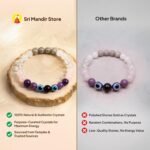 Karka (Cancer) Rashi Bracelet | Labradorite, Moonstone, Clear Quartz, Rose Quartz,Amethyst, Evil Eye | Emotional Stability & Intuition | Relieves Anxiety, Boosts Intuition | For Men & Women - Image 6