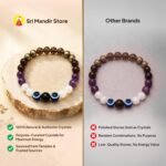 Makar (Capricorn) Rashi Bracelet | Smoky Quartz, Pyrite, Garnet, Amethyst, Moonstone, Evil Eye | For resilience & Ambition | Strengthen Focus & Strategic Planning | For Men & Women - Image 6