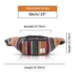 Freakmandu Unisex Hemp Fanny Pack - Hip Waist Belt Bag Crossbody Boho Hippie Style Handmade Waist Packs For Men Women, Gheri, Adjustable Size, Fanny Packs - Image 3