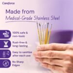 Careforce Ear Cleaner Wax Removal Tool with Storage Pack Reusable Earwax Cleaning Kit with Pick Scoop Curette Cleansing Spring and Brush 6 Pcs Set Safe, Easy & Hygienic - Yellow - Pack of 5 - Image 4