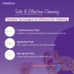 Careforce Ear Cleaner Wax Removal Tool with Storage Pack Reusable Earwax Cleaning Kit with Pick Scoop Curette Cleansing Spring and Brush 6 Pcs Set Safe, Easy & Hygienic - Yellow - Pack of 5 - Image 5