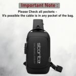 Storite Crossbody Chest Bag for Men & Women, Black, 17x9x32 cm | Durable Polyester, Anti-Theft Design, USB Charging Port, 5 Zipper Pockets, Adjustable Strap, Travel, Office, Daily Use - Image 7
