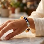 Mithun (Gemini) Rashi Bracelet | Tiger’s Eye, Citrine, Amazonite, Blue Lace Agate, Fluorite, Evil Eye | Boosts Intellect, Adaptability, Communication & Clear thinking | For Men & Women - Image 8