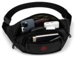 Unisex Waist Bag for Men & Women | Water Resistant Crossbody Sling Bag | Adjustable Strap | Multi Pocket Travel Chest Bag | Black - Image 3