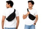 Unisex Waist Bag for Men & Women | Water Resistant Crossbody Sling Bag | Adjustable Strap | Multi Pocket Travel Chest Bag | Black - Image 4