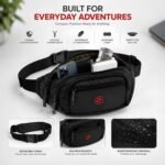 Unisex Waist Bag for Men & Women | Water Resistant Crossbody Sling Bag | Adjustable Strap | Multi Pocket Travel Chest Bag | Black - Image 5