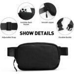 Fanny Pack for Women Men，Crossbody Bags for Women Trendy，Everywhere Belt Bag with Adjustable Strap for Workout Running Traveling Hiking, black, one size - Image 3