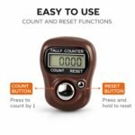 5-Digit Digital Tally Counter Finger Ring Clicker with LCD Display & Reset Button | Handheld Electronic Counting Machine for Prayer, Japa, Sports, Inventory & Attendance Counting (Brown) - Image 4