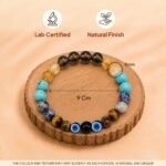 Dhanu (Sagittarius) Rashi Bracelet | Smoky Quartz, Citrine, Turquoise, Sodalite,Tiger’s Eye, Evil Eye| Sagittarius charm for wisdom, growth, opportunity & balanced optimism| For Men & Women - Image 7