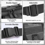 Rosky Multipurpose Waist Bag for Men & Women – Adjustable Travel Fanny Pack with Multiple Compartments, Crossbody Tactical Belt Bag for Hiking, Cycling, Gym, Running & Daily Use (Black) - Image 8
