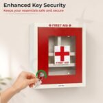 Plantex Metal Emergency First Aid Box for Home/School/Office with Key Lock/Medicine Boxes/First Aid Kit Box/Multi Compartment Medicine Organizer Box - (Red & Ivory) - Image 8
