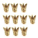 SNAPPSY® 20 Pcs Crown Shaped Spacer Loose Beads Jewelry Charms Connector Gold& Silver - Image 5