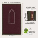 Treasure Tree Travel Prayer Mat with Zip Pouch & Digital Tasbih Tally Counter Ring Combo, Foldable Velvet Janamaz Sajdah Mat for Men and Women, Portable Islamic Prayer Mat, (Random Colour) - Image 5