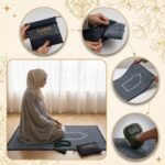 Treasure Tree Travel Prayer Mat with Zip Pouch & Digital Tasbih Tally Counter Ring Combo, Foldable Velvet Janamaz Sajdah Mat for Men and Women, Portable Islamic Prayer Mat, (Random Colour) - Image 7