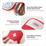 2 Packs Travel First Aid Bag,Empty Mini First Aid Pouch,Emergency Medicine Storage Organizer Bag Health and Household Supplies - Image 5