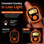 Digital Finger Tally Counter with Storage Case, LCD Display, One-Touch Counting, LED Light, Adjustable Finger Ring Counter for Prayer, Tasbeeh, Japa, Meditation & Counting (Orange) - Image 5