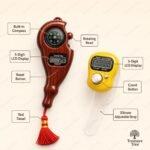Digital Tasbeeh & Tally Counter Combo Pack (2 Pcs) - Treasure Tree Wooden Look Compass Jaap Counter + Ring Counter for Prayer, Meditation, Mantra Chanting, Gym Reps & Knitting - Image 2