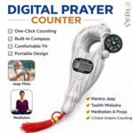 Digital Tally Counter with Compass naam jap Counter Finger Counter for Pooja Meditation Prayer Japa Mala (White) - Image 2