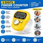 Digital Finger Tally Counter 5 Digit LCD Display, Manual Hand Clicker Counter for Sports, School, Prayer, Events & Training (Pack of 3) - Image 2
