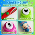 ERROR Craft Punch Set for Kids with Safety Scissors, 4 Shape Paper Punch Cutters Including Heart Flower Snowflake Designs, DIY Art Craft School Project Supplies for Children (Multicolor) - Image 6