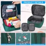 House of Quirk Polyester Portable First Aid Empty Kit Pouch Emergency Survival Bag Medicine Bag For Home Office Travel Camping Sport Backpacking (Design 2 Green) - Image 2
