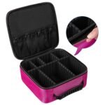 House Of Quirk Makeup Cosmetic Storage Case with Adjustable Compartment - Pink(25x22x9cm) - Image 3