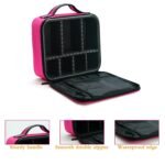 House Of Quirk Makeup Cosmetic Storage Case with Adjustable Compartment - Pink(25x22x9cm) - Image 6