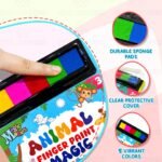 Wembley Animal Finger Painting & Coloring Art Book with 5 Finger Paint Ink Thumbprint Art & Craft for Boys & Girls Age 3 4 5 6 + Years Non-Toxic Mess-Free Washable Colors Ideal for Birthday Gift - Image 3