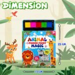 Wembley Animal Finger Painting & Coloring Art Book with 5 Finger Paint Ink Thumbprint Art & Craft for Boys & Girls Age 3 4 5 6 + Years Non-Toxic Mess-Free Washable Colors Ideal for Birthday Gift - Image 4