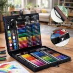 WISHKEY 150 Pieces Colour Set Kit for Kids, Complete Stationery Items and Colour Pencil Set in Portable Case, Creative Birthday Gift for Kids and Gift for Girls Age 12-14 Years - Image 5