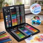 WISHKEY 150 Pieces Colour Set Kit for Kids, Complete Stationery Items and Colour Pencil Set in Portable Case, Creative Birthday Gift for Kids and Gift for Girls Age 12-14 Years - Image 7