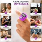 GLUN® Pack of 2 Finger Prayer Counter, 5-Digit Counting LCD Display Device, Ring Electronic Digital Finger Counter for Prayers & Various Counting Use (Random Colour) - Image 3