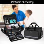 CURMIO Nurse Medical Bag With Inner Dividers and No-Slip Bottom for Home Visits, Health Care, Hospice - Gift for Nursing Students, Physical Therapists, Doctors - Black (Patented Design) - Image 7